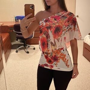 One Shoulder Floral Dress Top